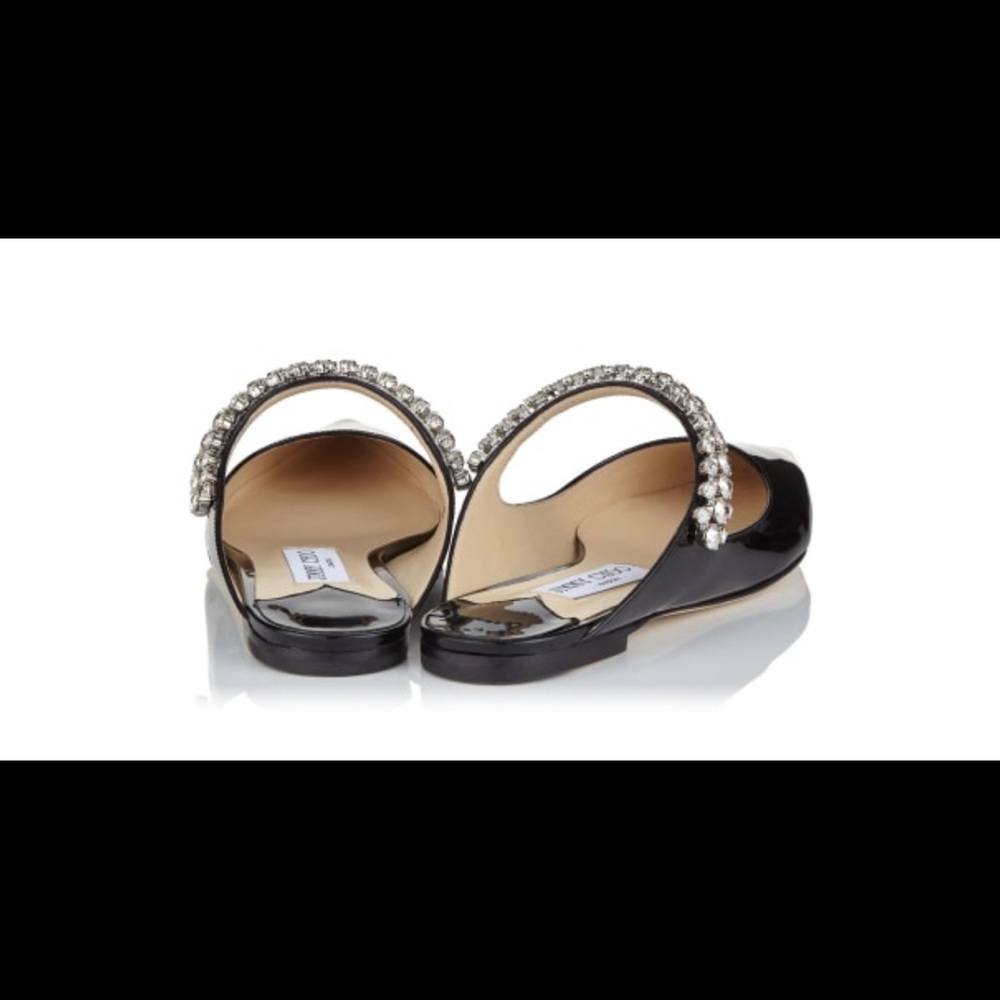 Jimmy Choo Embellished Patent Leather Flat Mules BRAND NEW - Picture 5 of 9